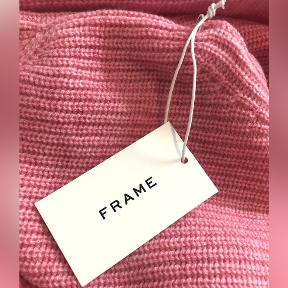 Frame Denim Cashmere & Wool Puff Sleeve Luxury Sweater In Spanish Pink.NWT! Sz L - Picture 11 of 12